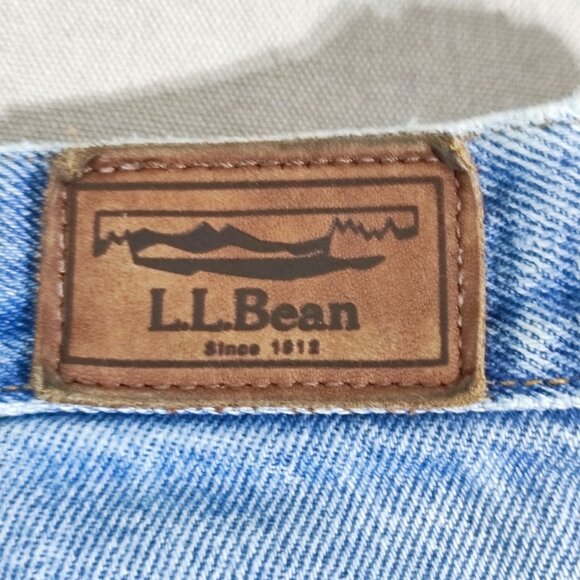 L.L.Bean jeans man's size 38X32 medium washed denim blue classic fit straight - Picture 5 of 12
